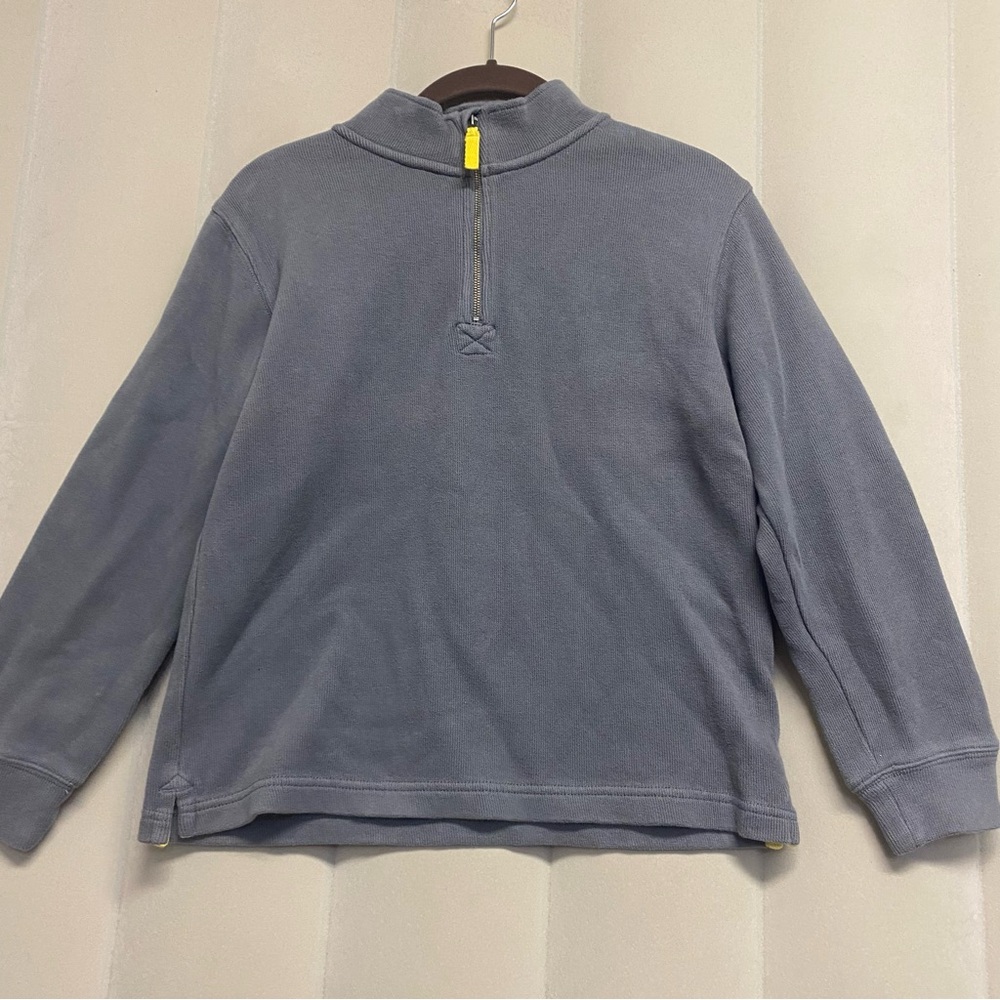 Hanna Andersson Kids Pullover Sweatshirt US 10 1/4 Zip Grey Casual Unisex